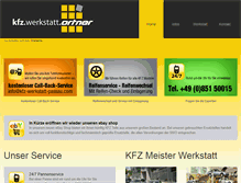 Tablet Screenshot of kfz-werkstatt-ortner.de